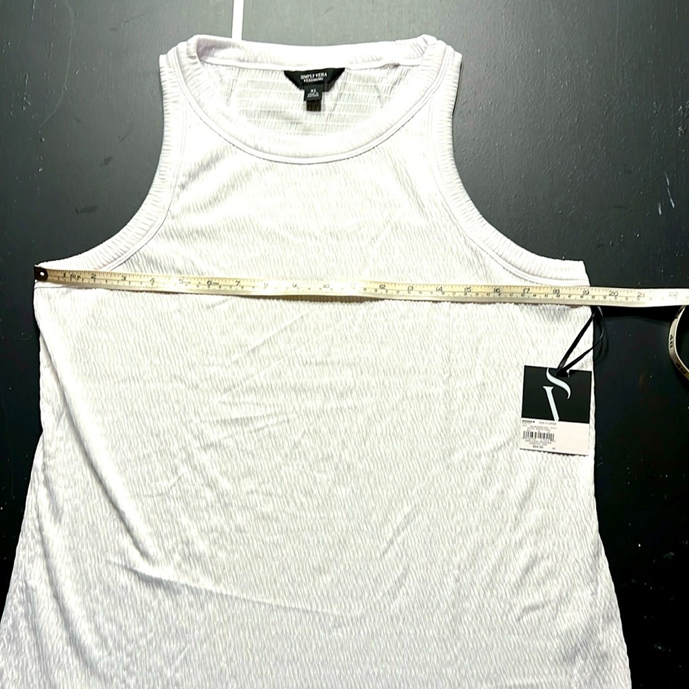 Vera Wang white high neck tank BNWT size XL